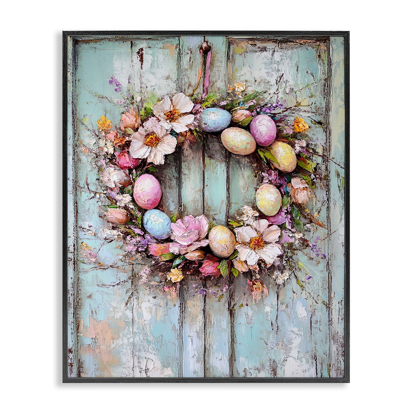 Stupell Industries Rustic Easter Egg Wreath Framed Giclee By Franklyn Gregory