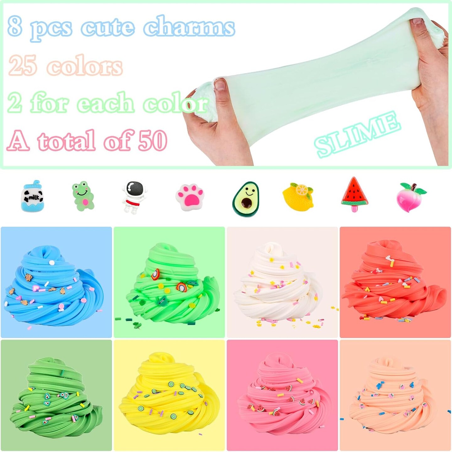 50 Pack Mini Butter Slime Kit,