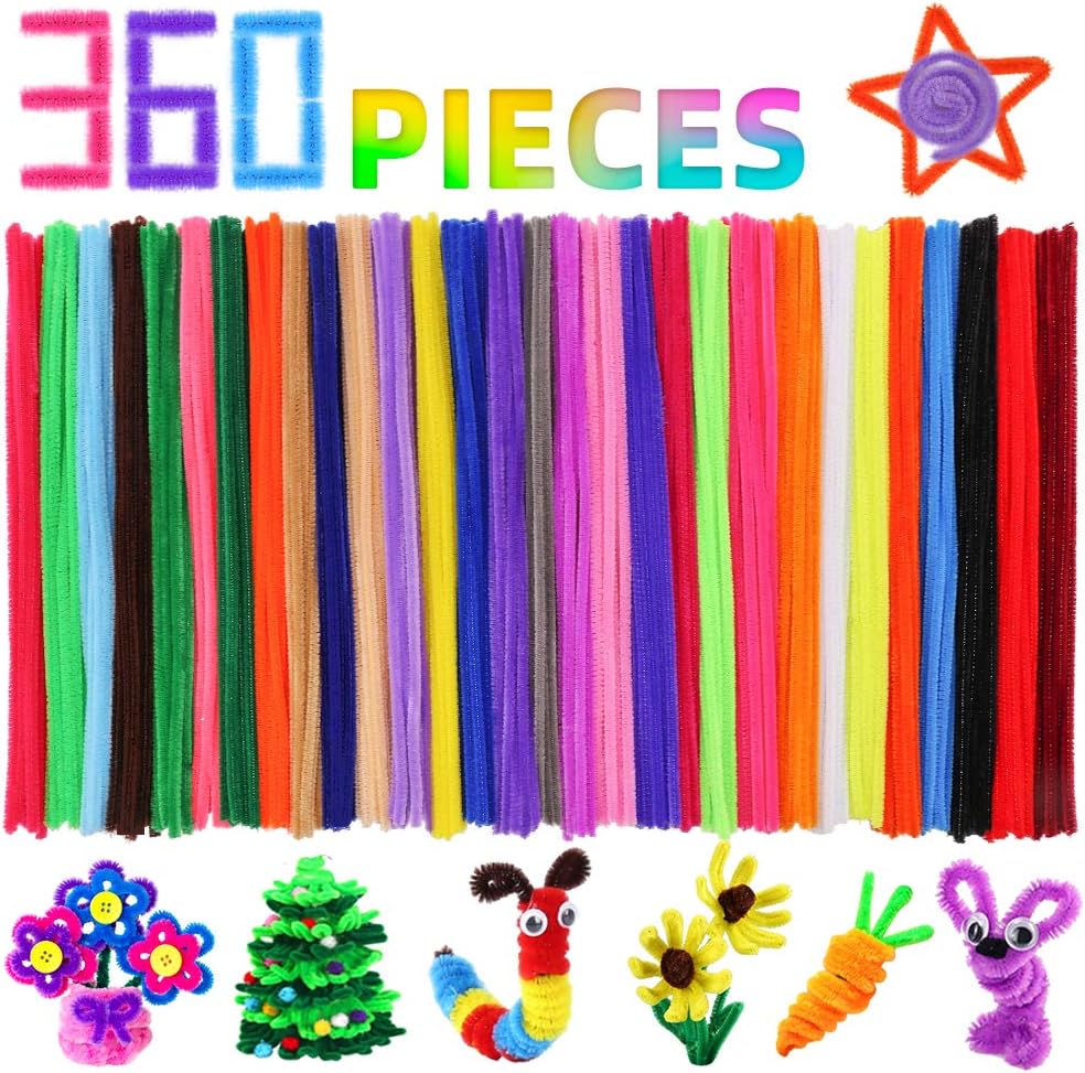12inch - 360 Pieces Pipe Cleaners Craft Chenille Stems