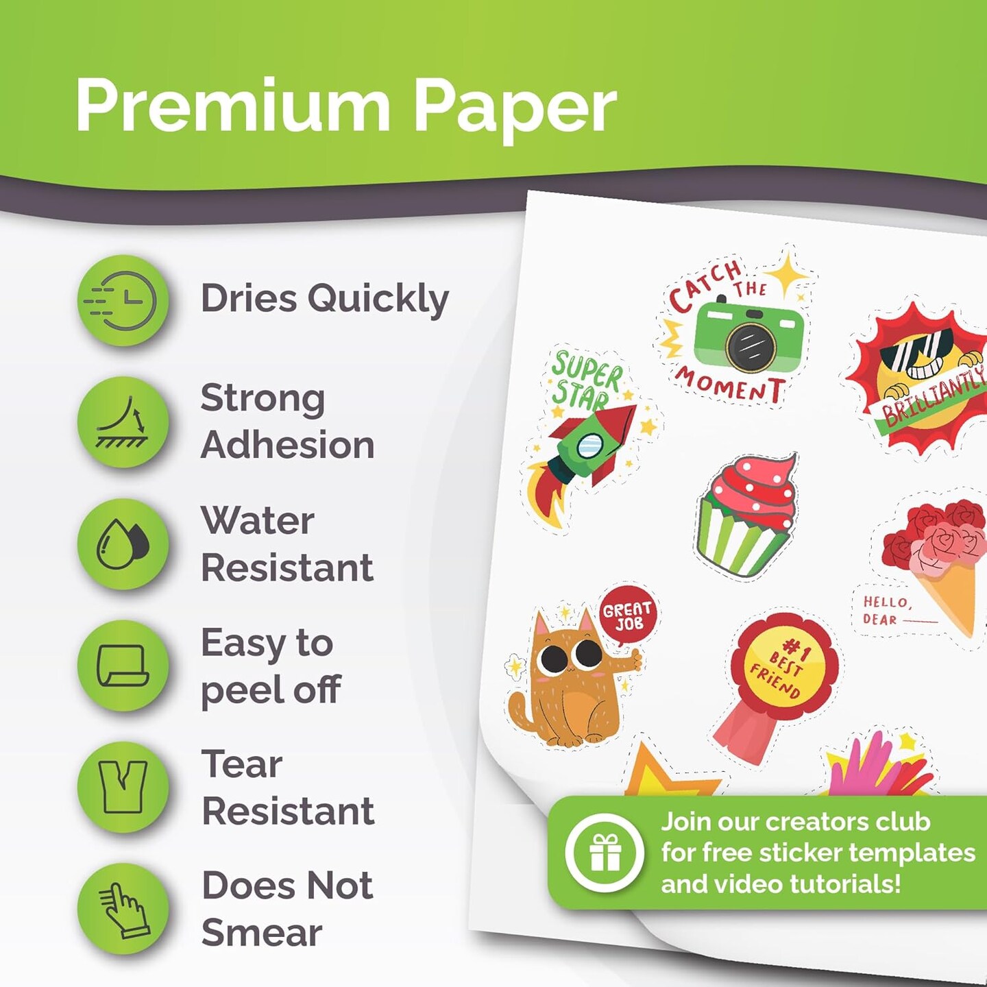 Premium Printable Vinyl Sticker Paper for Inkjet &#x26; Laser Printer