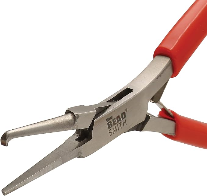The Beadsmith Split Ring Pliers - Easily Opens Split Rings to Attach Findings, w/ Double Leaf Springs, Use with Any Size