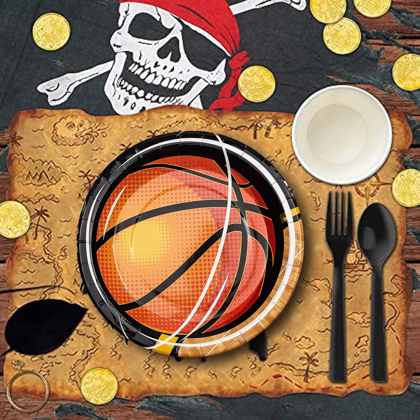 8 Count Basketball Paper Plates 9 1/4 Inch Sports Party Supplies