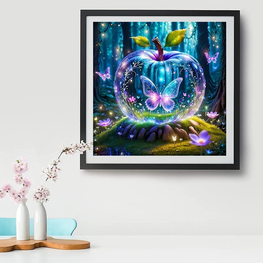 Butterfly Diamond Art Diamond Painting Kit,13.7x13.7in