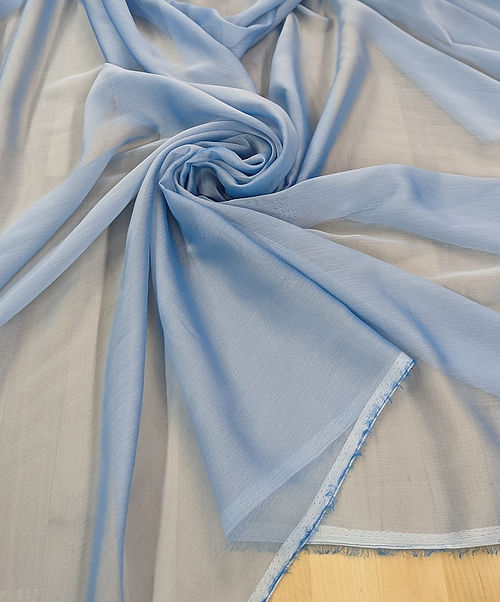 1 Yard Light Blue Two-Tone Chiffon Fabric 58/59&#x22; Wide Sheer Lightweight Polyester with Subtle Shimmer