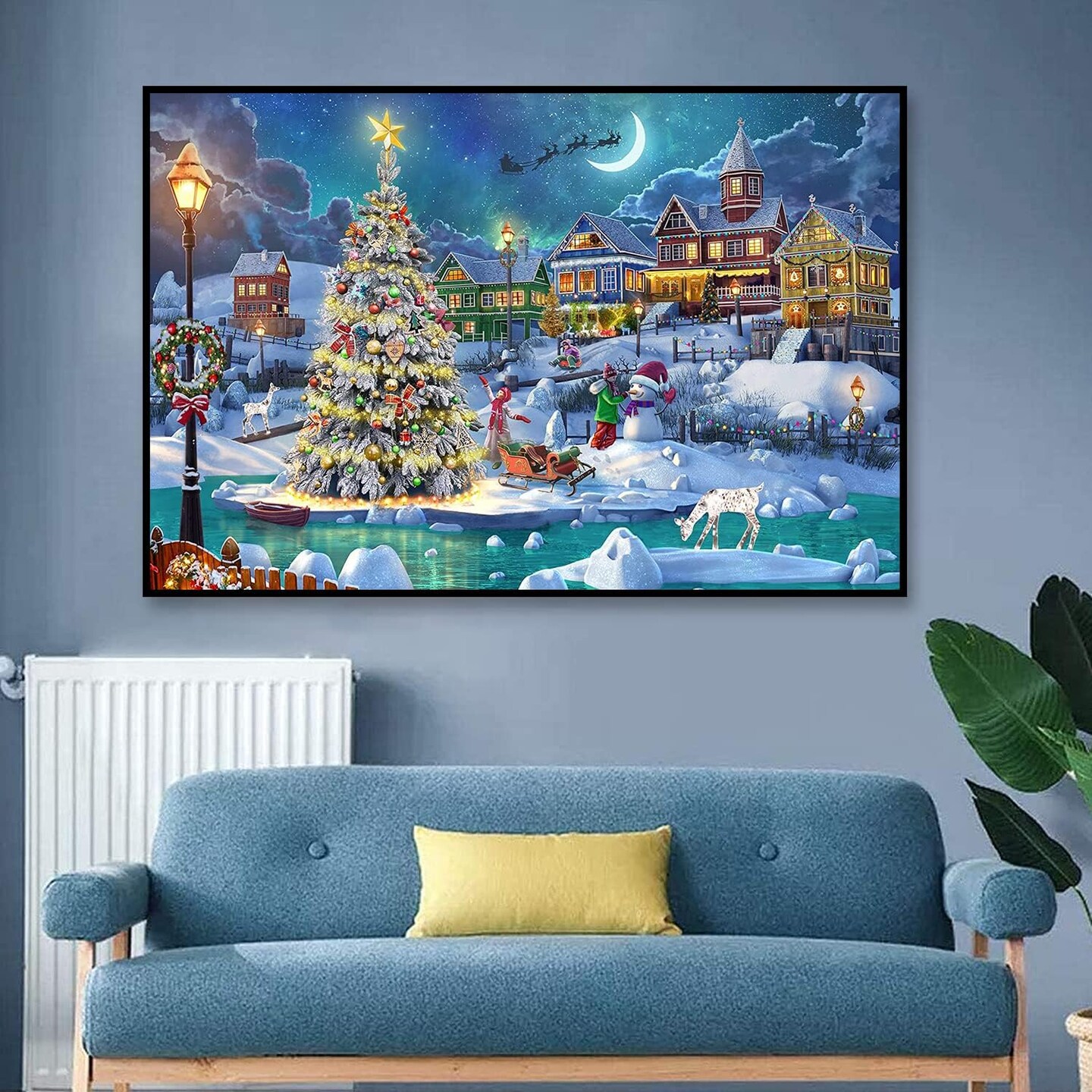 Christmas Night Diamond Painting , DIY 5D Diamond Painting Kits (28x16 inch)