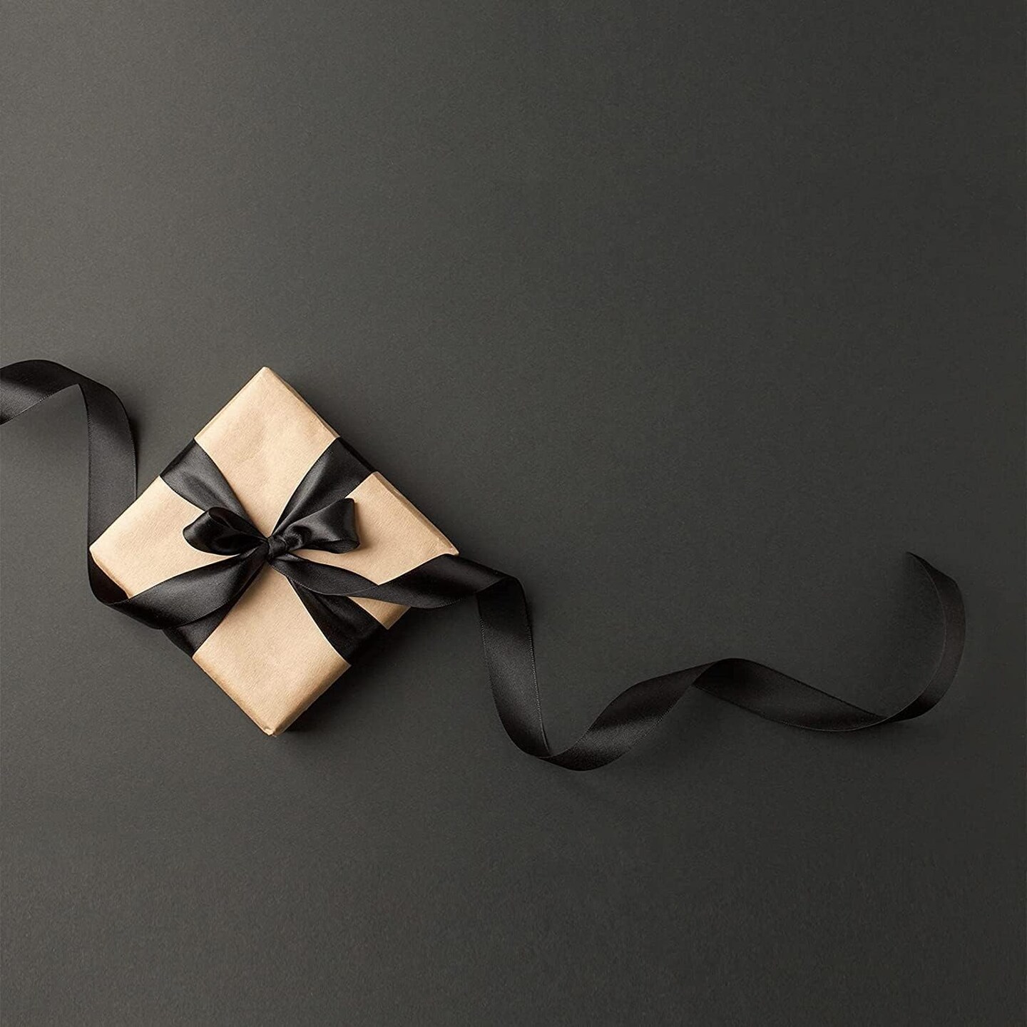 2 Rolls (1&#x201D;&#xD7;50 Yards, 1/2&#x201D;&#xD7;50 Yards) Black Satin Ribbon