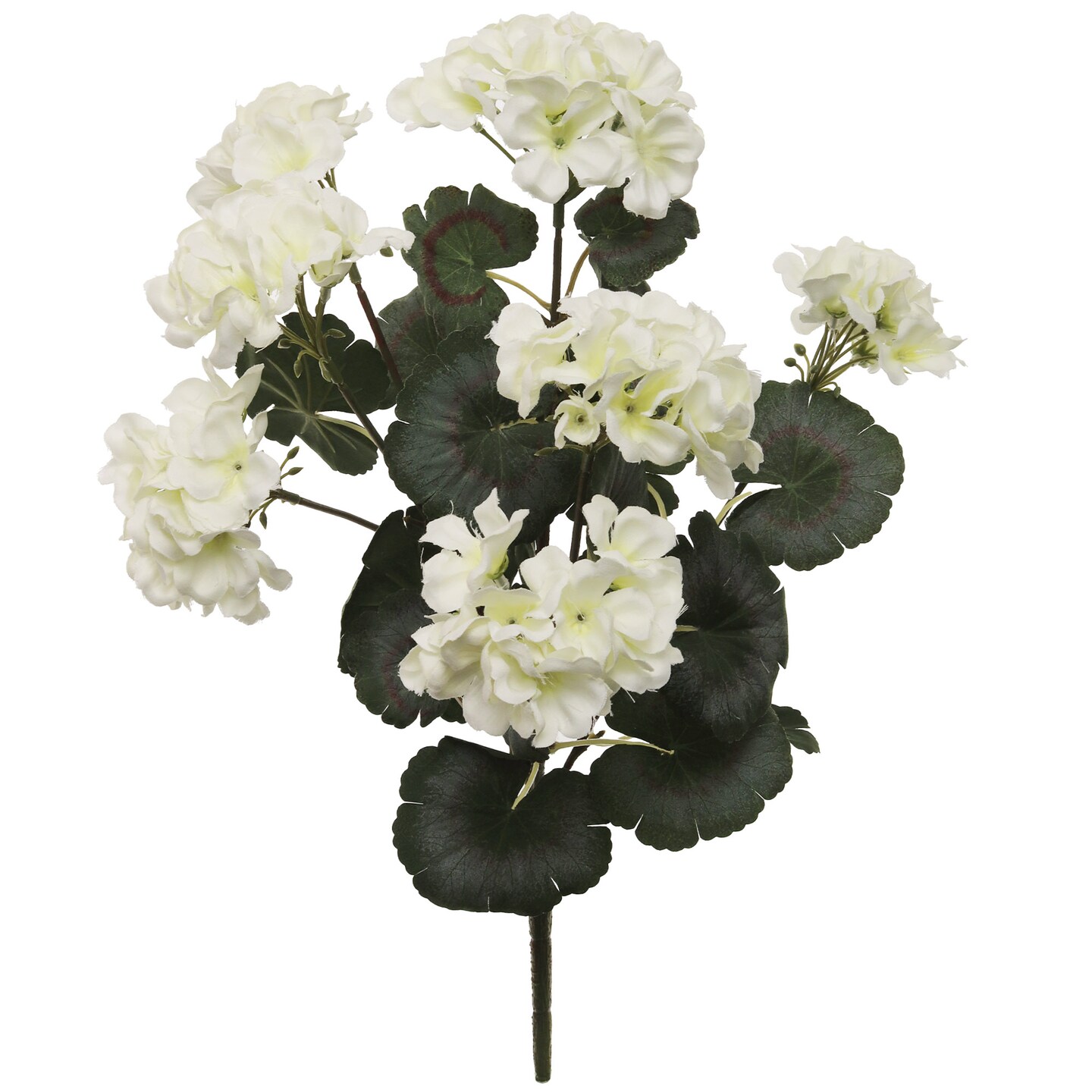 3-Pack 18" White Geranium Bushes | Real Touch Artificial Flowers with 7 Fronds – Perfect for Indoor/Outdoor Decor