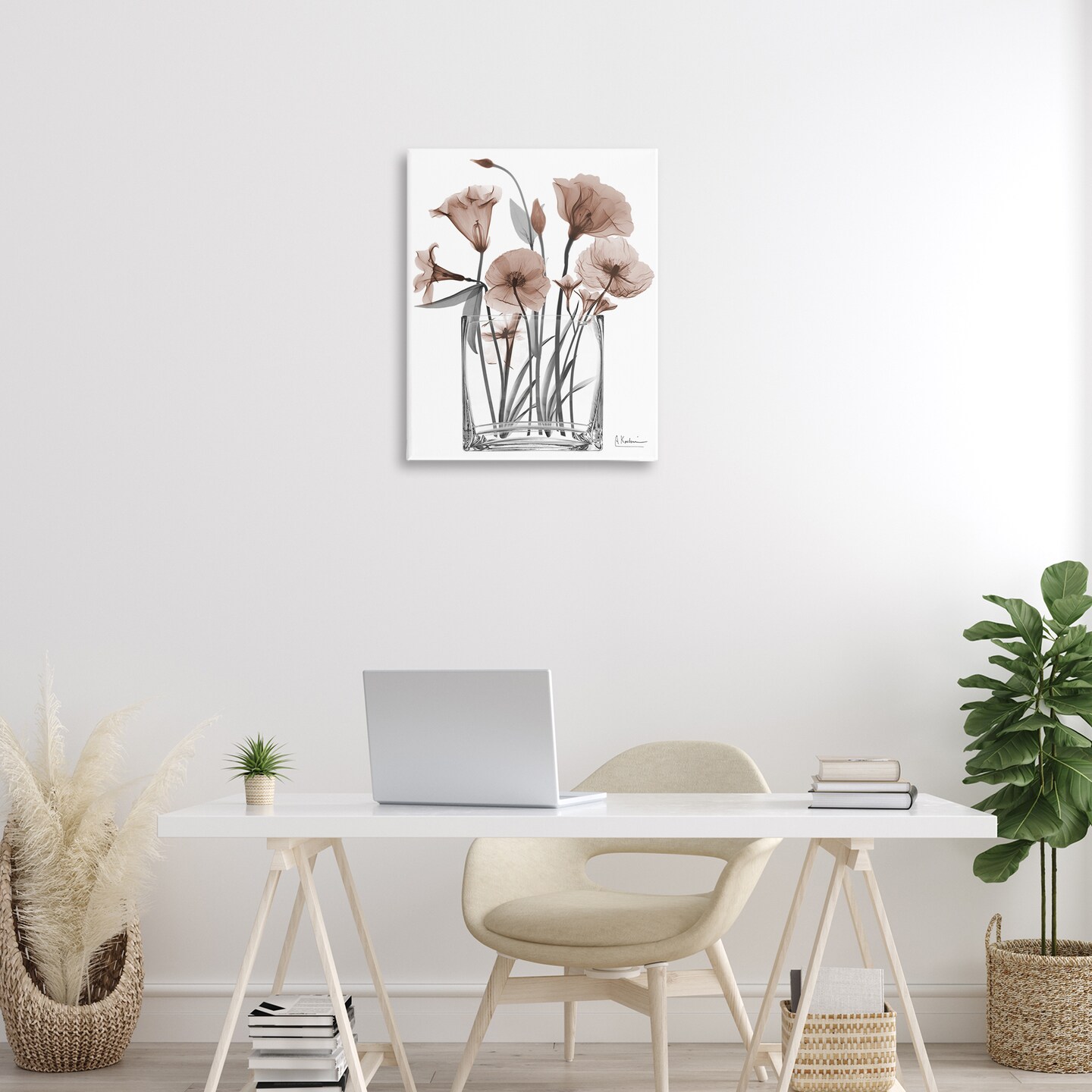 Stupell Industries Opaque Mocha Flowers Canvas By Albert Koetsier