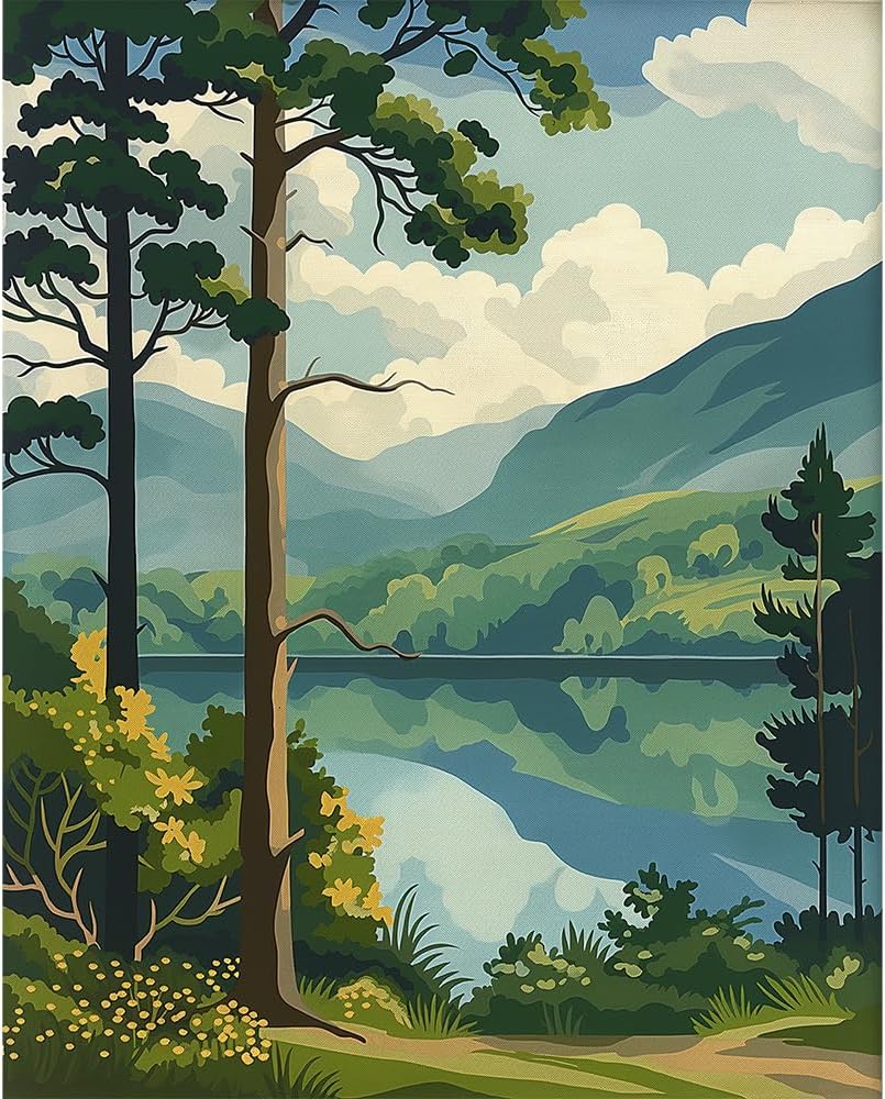 Paint by Numbers Kit for Adults - Forest Landscape Paint by Number (16x20 Inch)