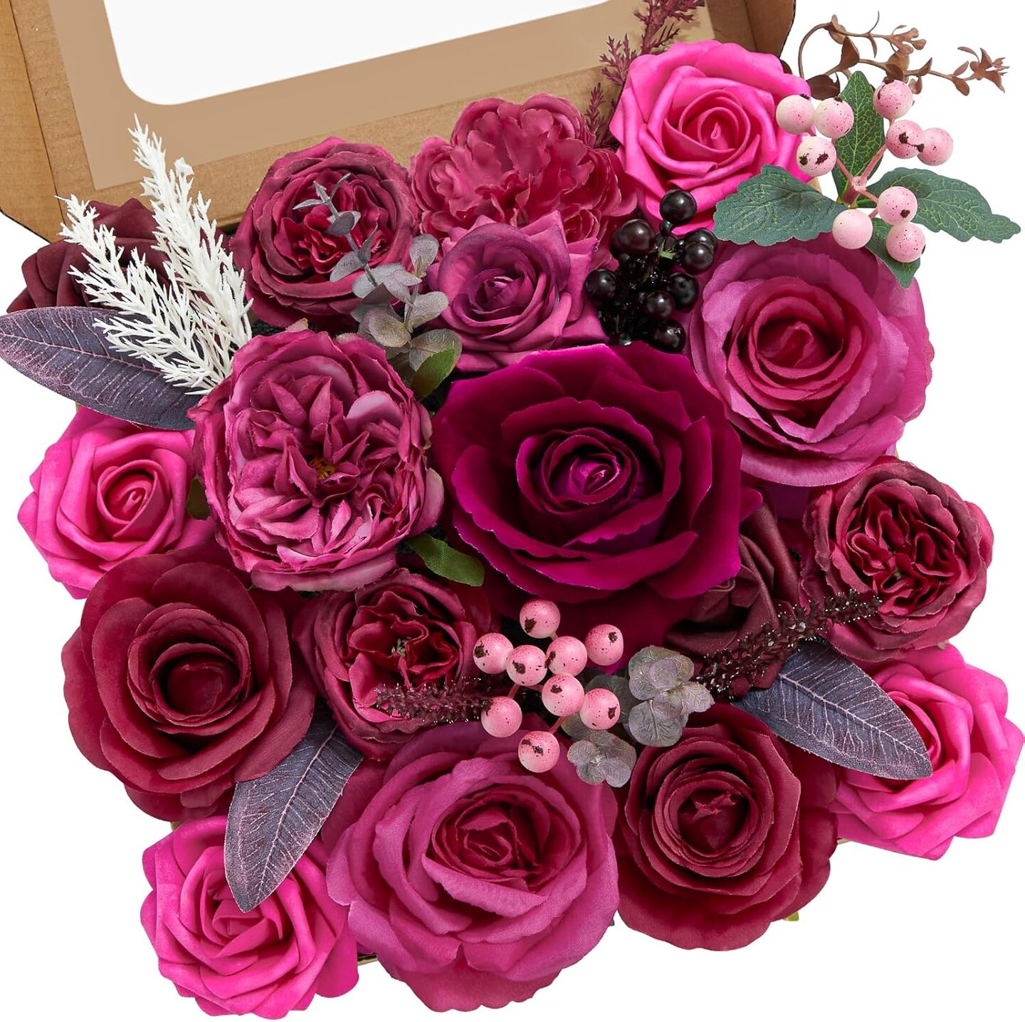 Artificial Flowers Magenta Hot Pink Fake Wedding Flowers - Hot Pink