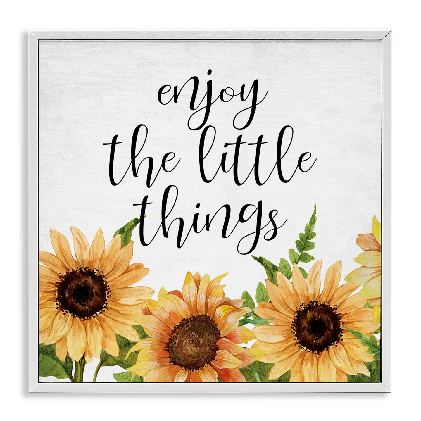 Stupell Industries Enjoy Little Things Sunflowers Framed Giclee By Kim Allen