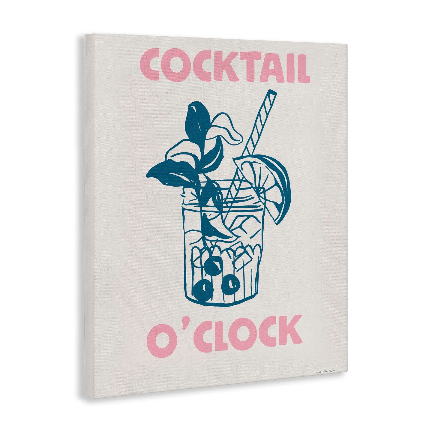 Stupell Industries Pastel Cocktail O'Clock Canvas By Seven Trees Design