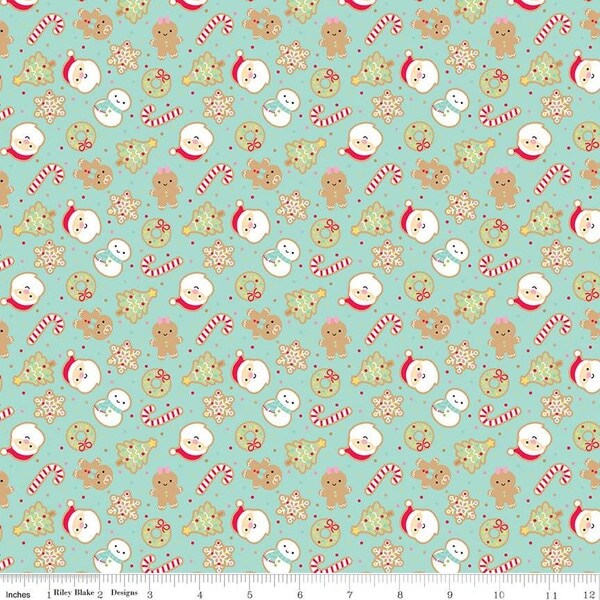 Sugar Cookies in Blue (c16441-blue) | Gingerbread Kisses | Doodlebug Designs | Riley Blake