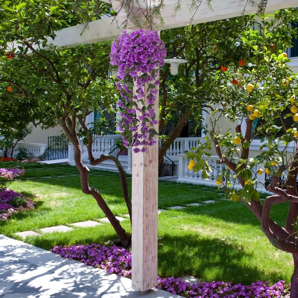 4 Pcs Artificial Hanging Flowers Fake Hanging