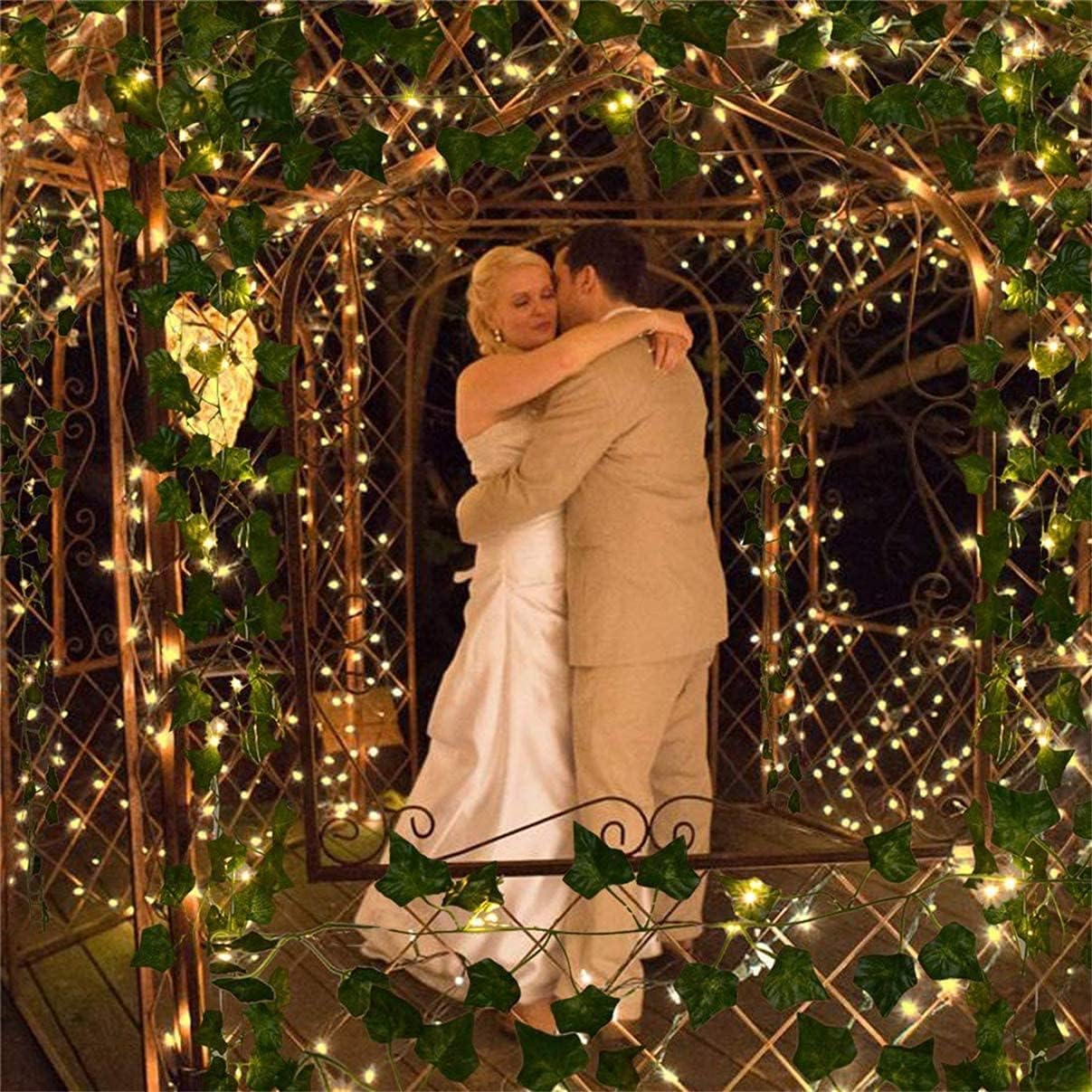 12 Pack Fake Vines for Room Decor with 100 LED String Light