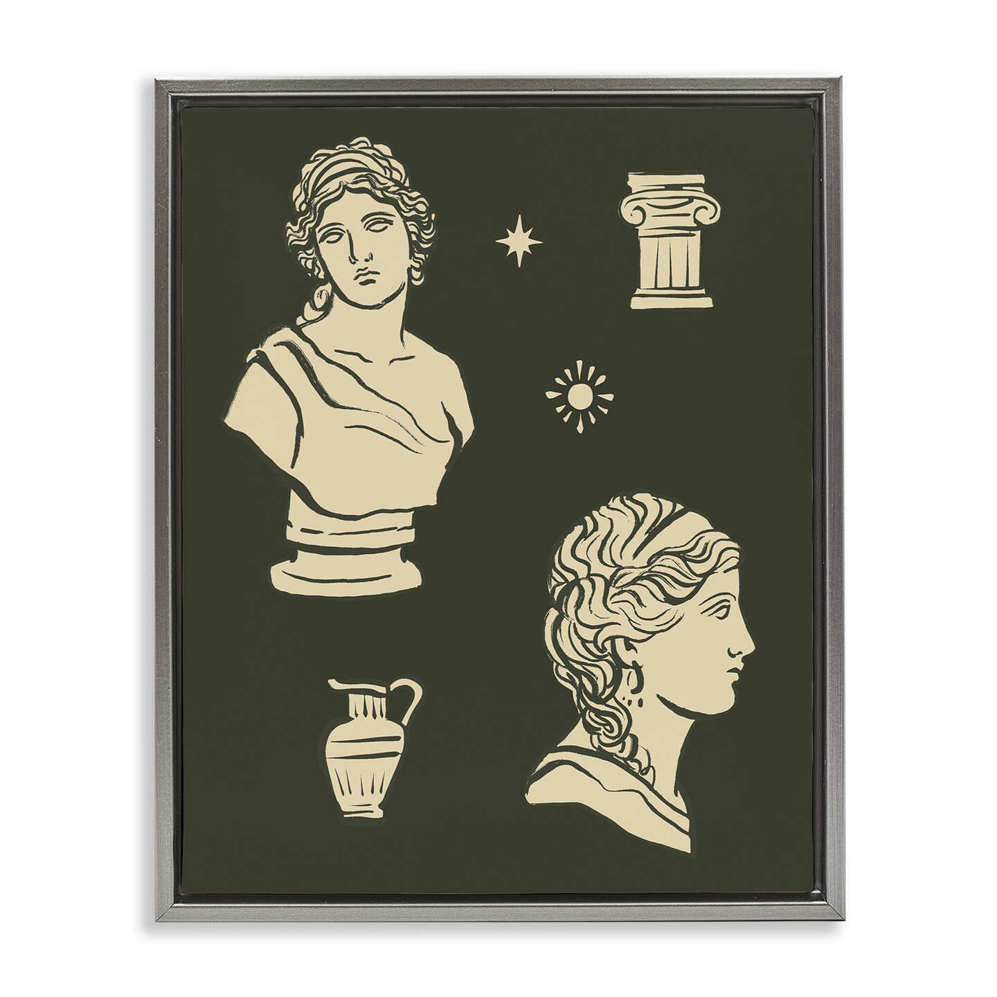 Stupell Industries Modern Dark Academia Statues Floating Frame By Victoria Barnes
