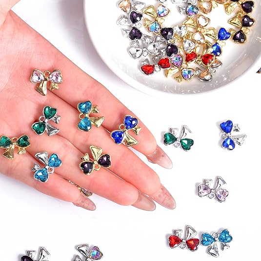 40Pcs Paired Crystal Pendants Charms for Jewelry Making Supplies