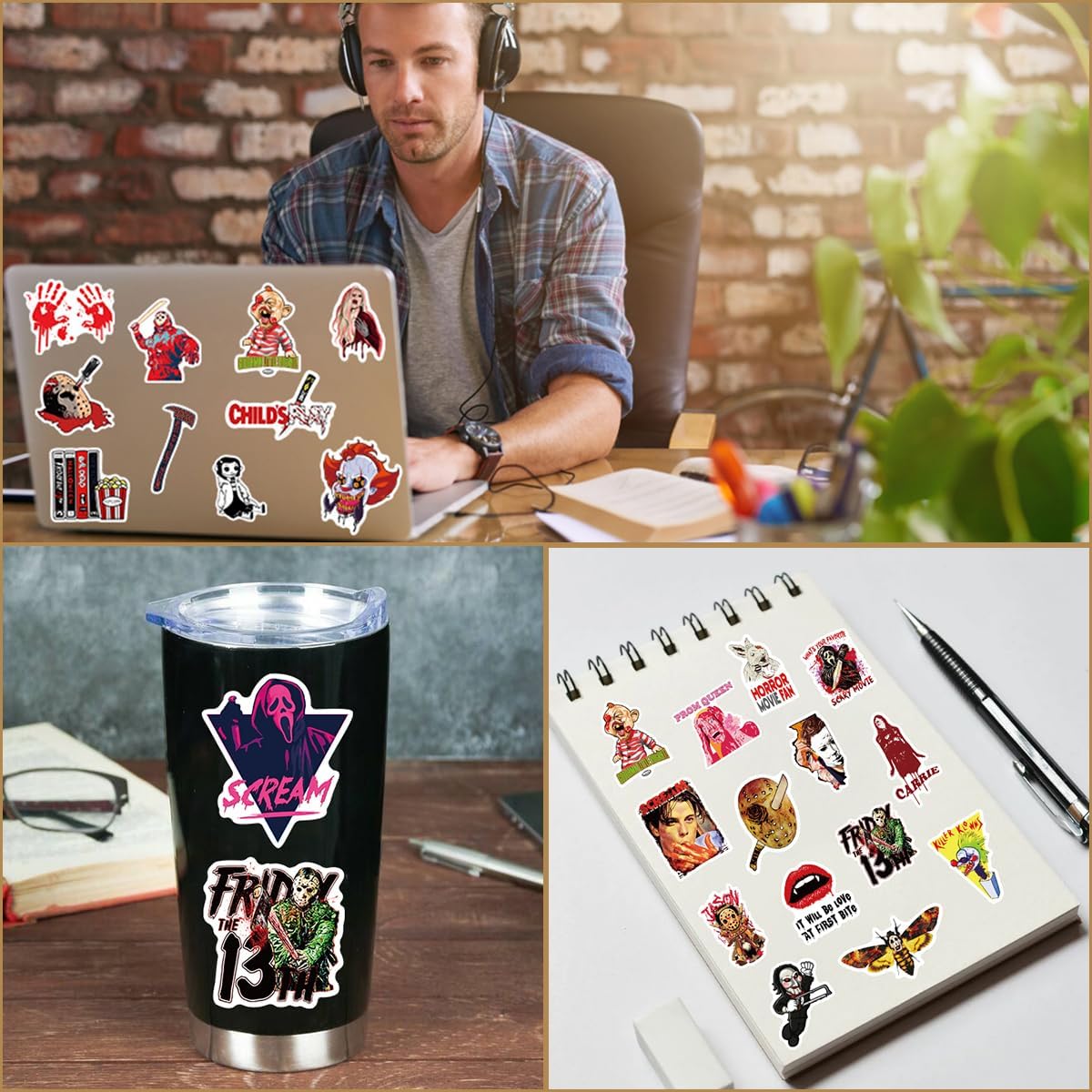 100 Pcs Horror Stickers, Horror Gifts, Horror Movie Stickers