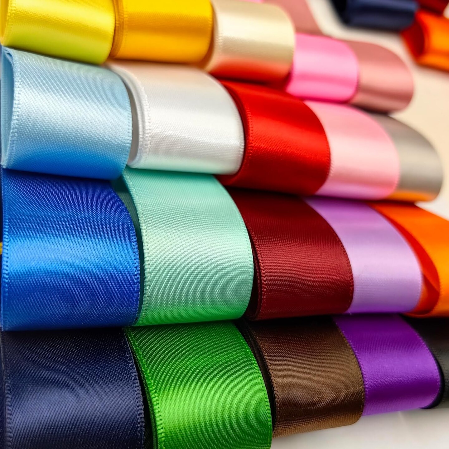 1 1/2 Inch (40mm) Double Face Polyester Satin Ribbon (Multi-Colored, 1 1/2&#x22;(40mm))
