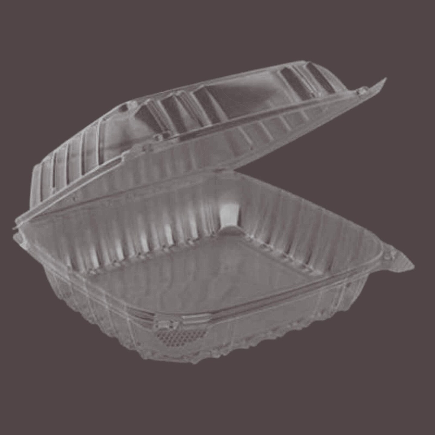 50 Count 8x3" Clear Deep Hinged Food Containers Heavy Duty Plastic Takeout Boxes