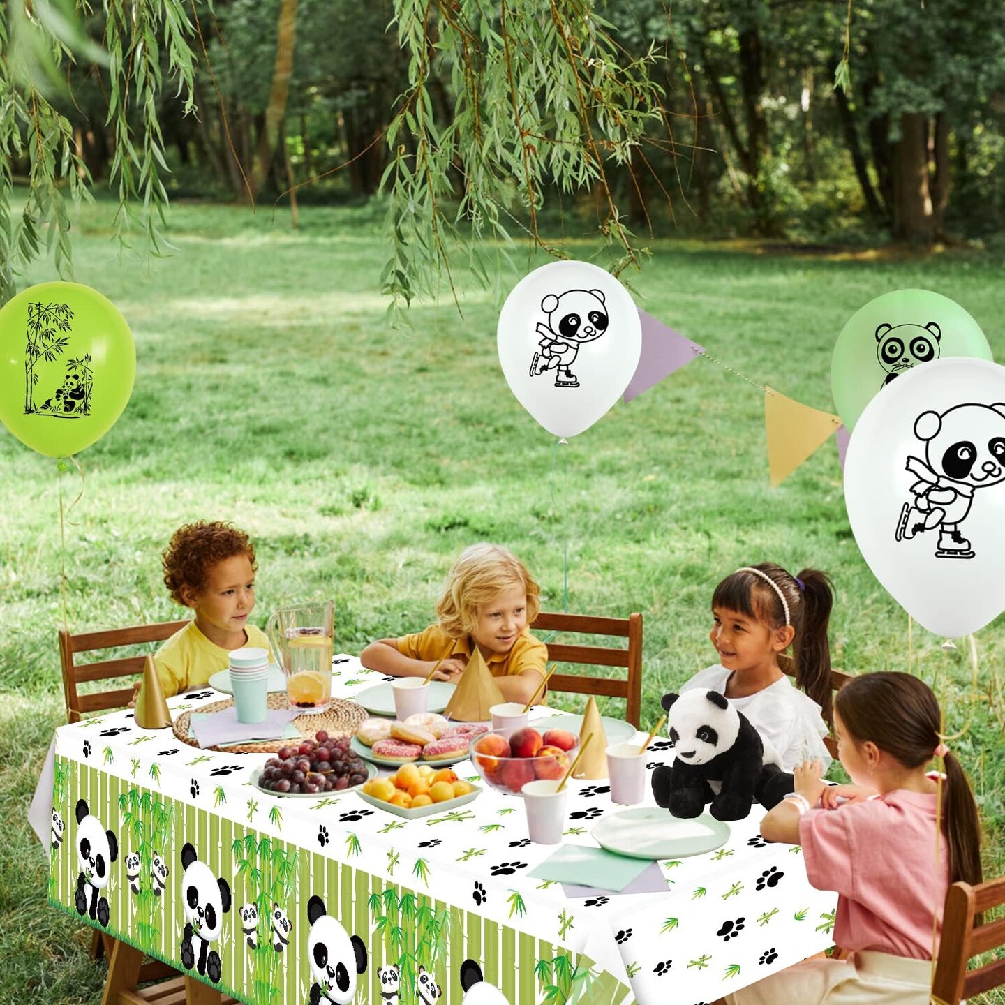 4 Pack Panda Theme Tablecloths