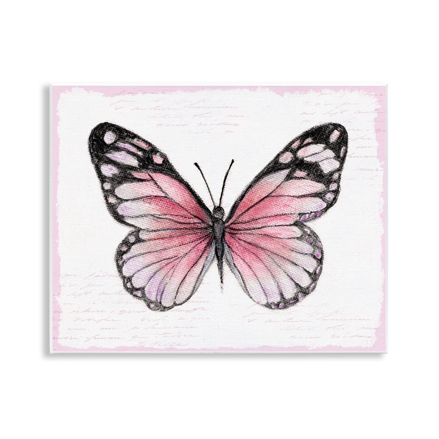 Stupell Industries Pink Monarch Butterfly Wall Plaque By Janet Tava