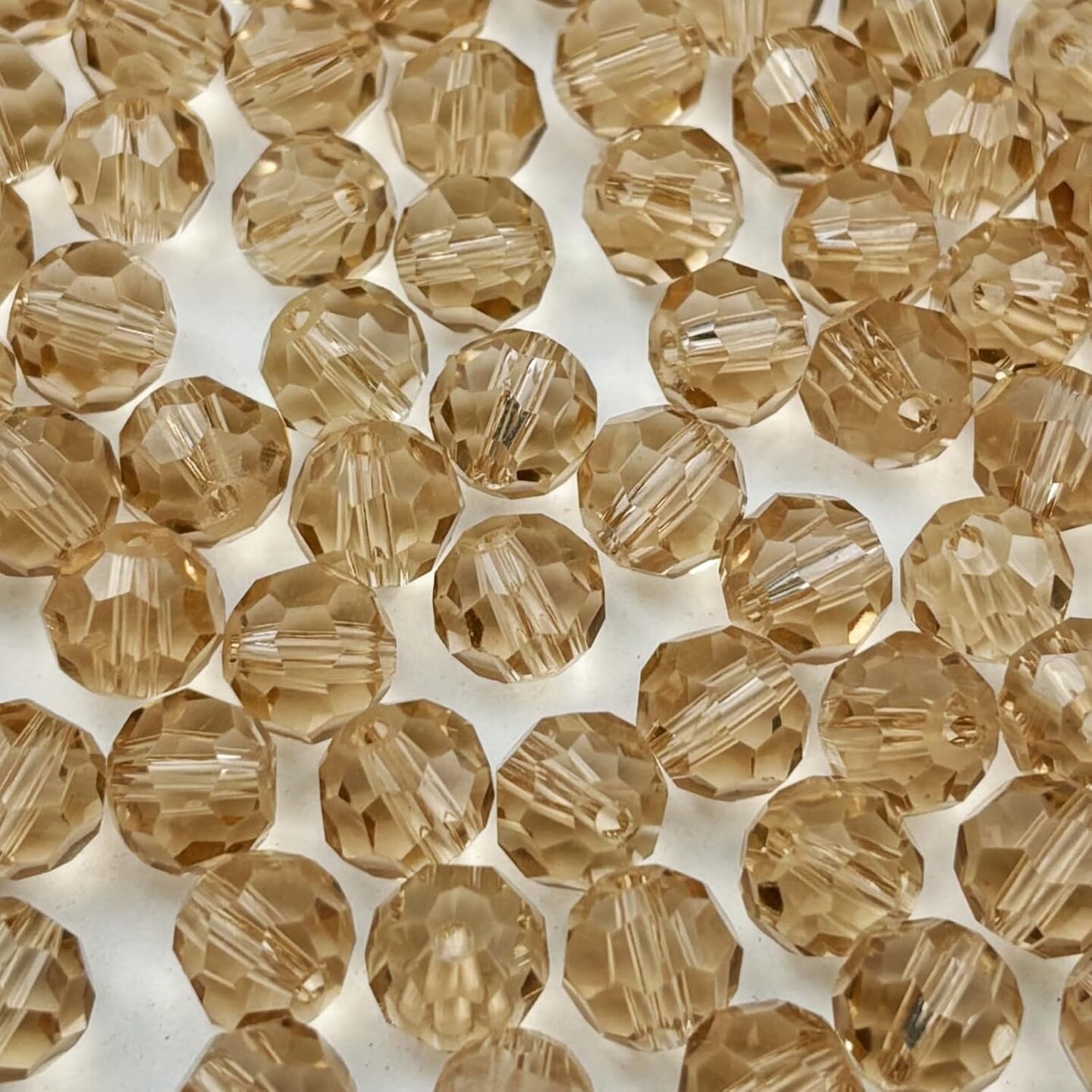 400pcs 3mm Round Crystal Glass Beads for Jewelry Making, Faceted Crystal Glass Spacer Beads for Bracelet Earring Necklace DIY Craft(Champagne)