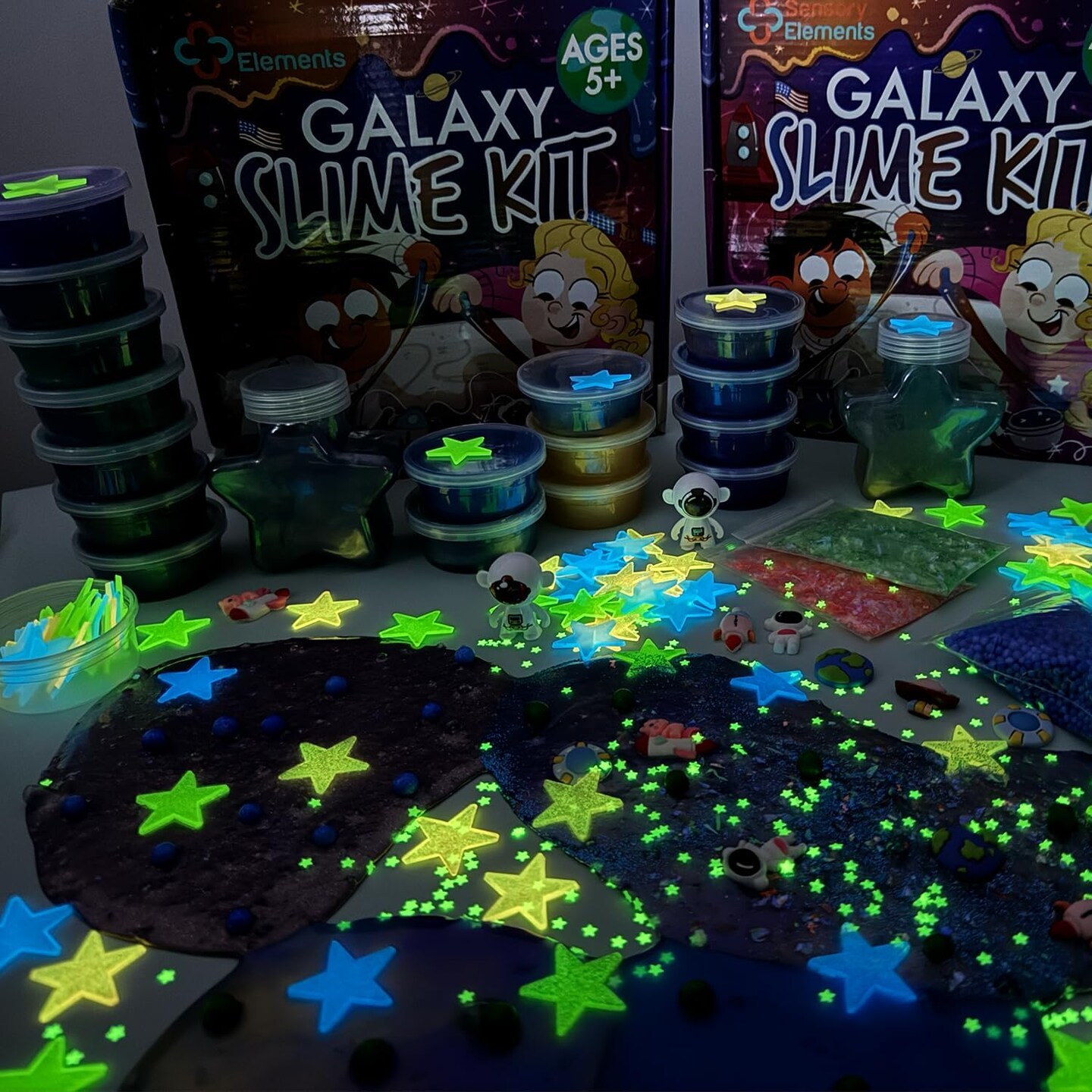 Galaxy Slime Kit with Glow in The Dark Stars
