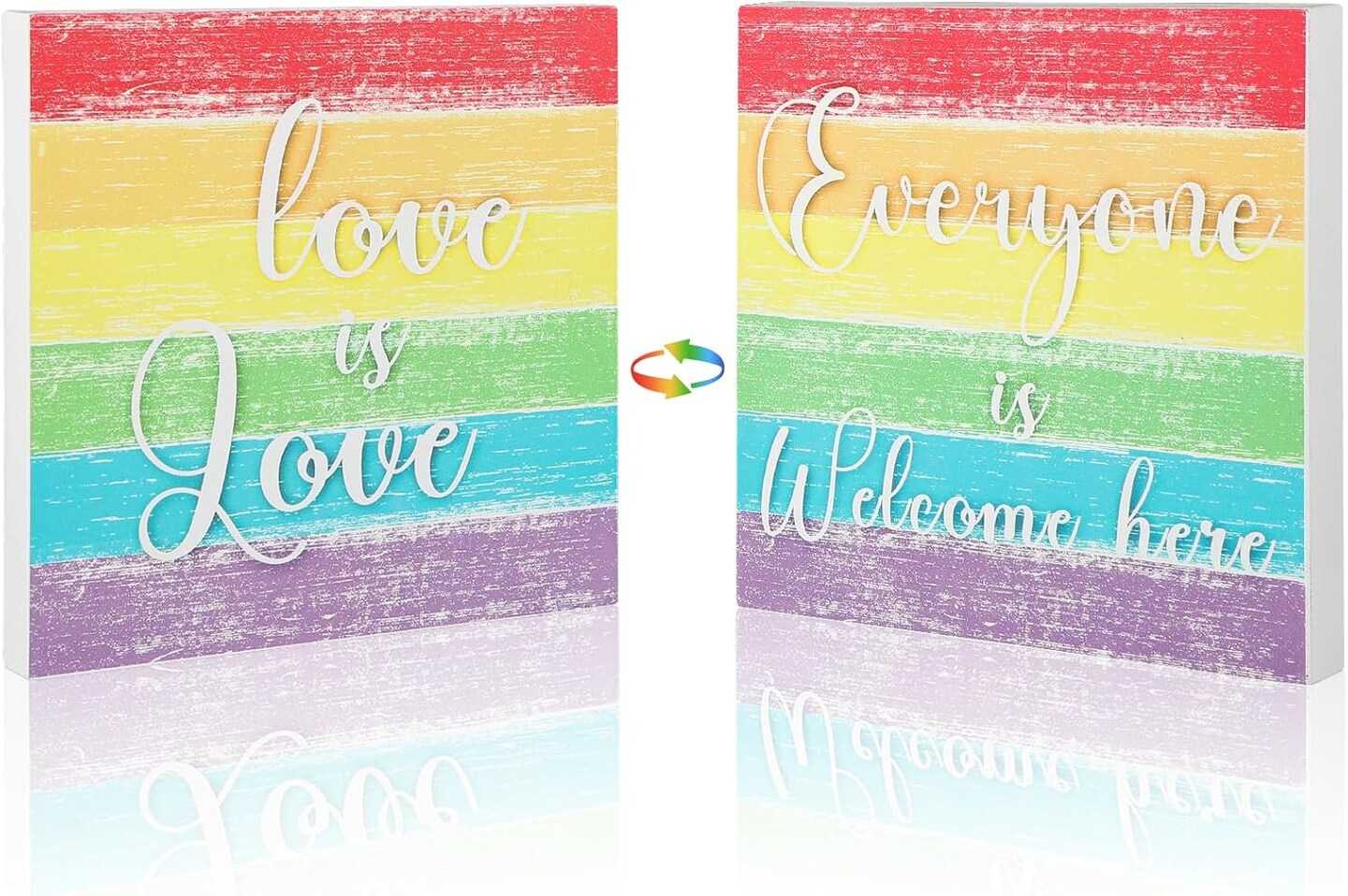 Wooden Pride Decorations for Office, Home, Indoor, 6 Inches