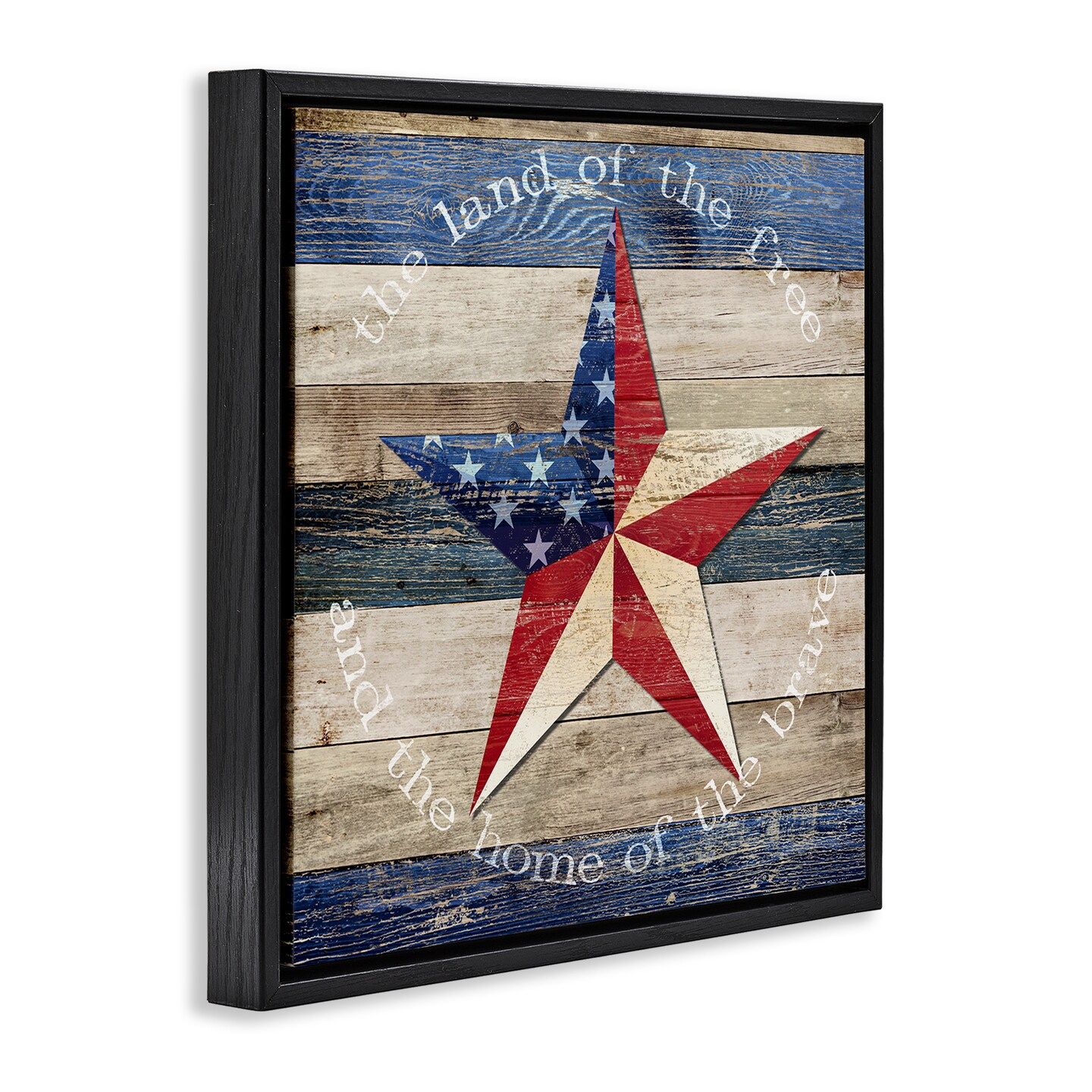 Stupell Industries Patriotic Star & Phrase Floating Frame By Susan Arnot