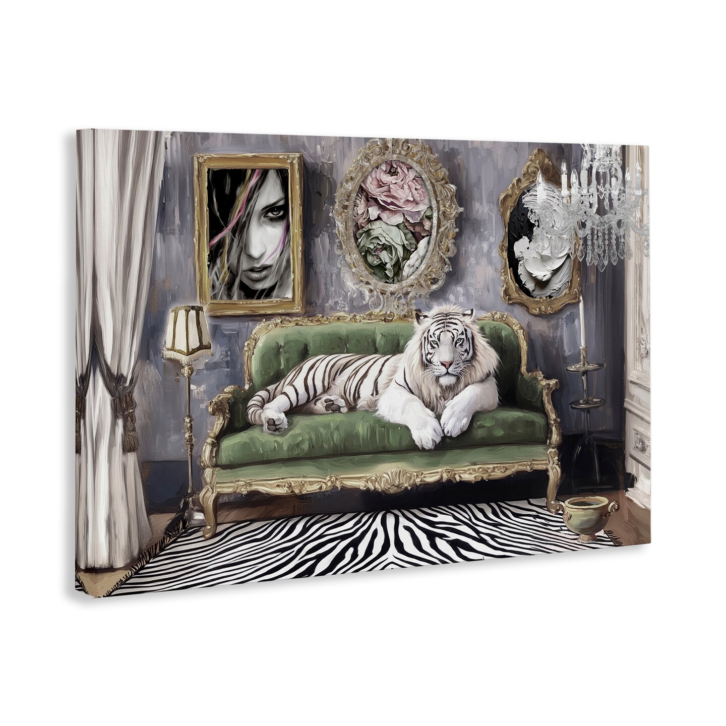 Stupell Industries Languid Tiger in Opulent Space Canvas By Annabelle Hall