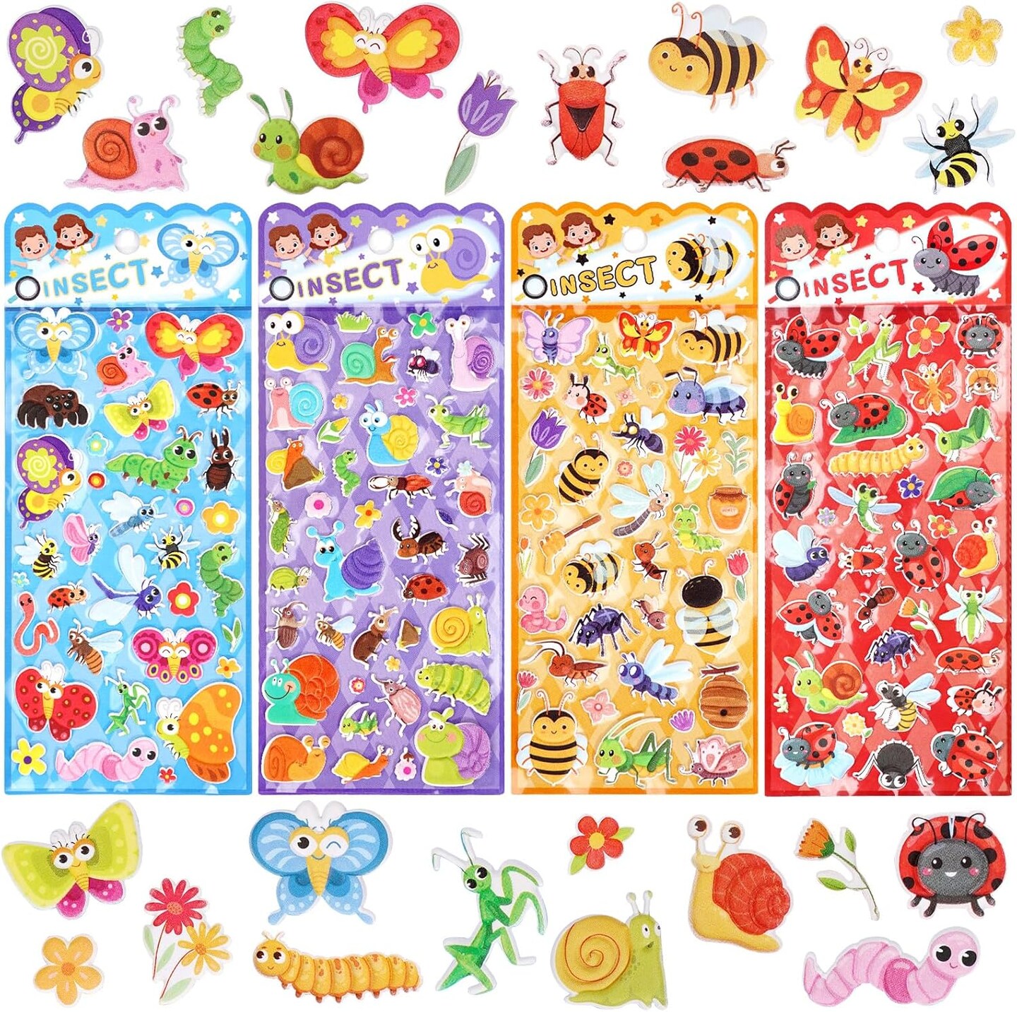 Insect Bug Puffy Stickers for Kids