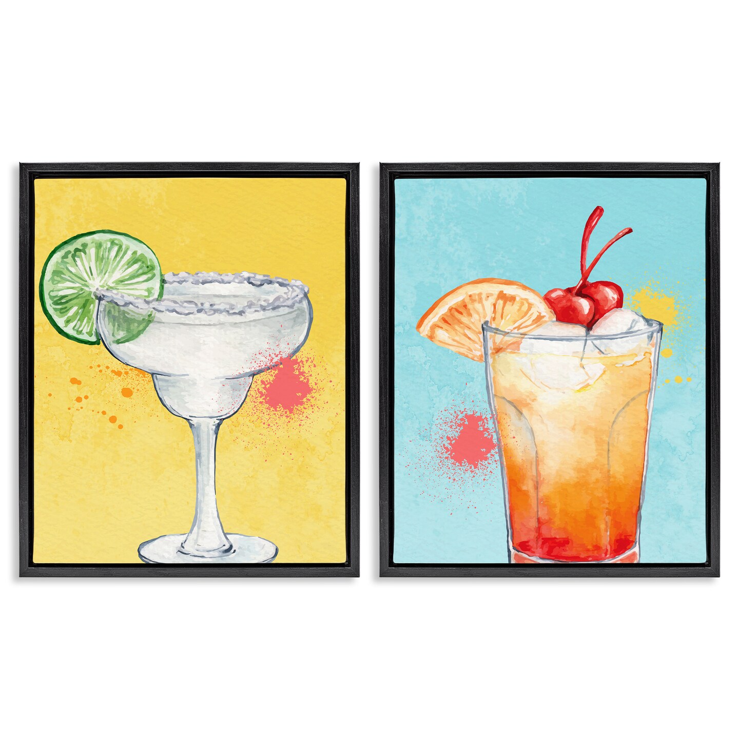 Cocktail Splash Frame Stupell Industries Cocktails with Modern Splash 2pc Floating Frame Set ...