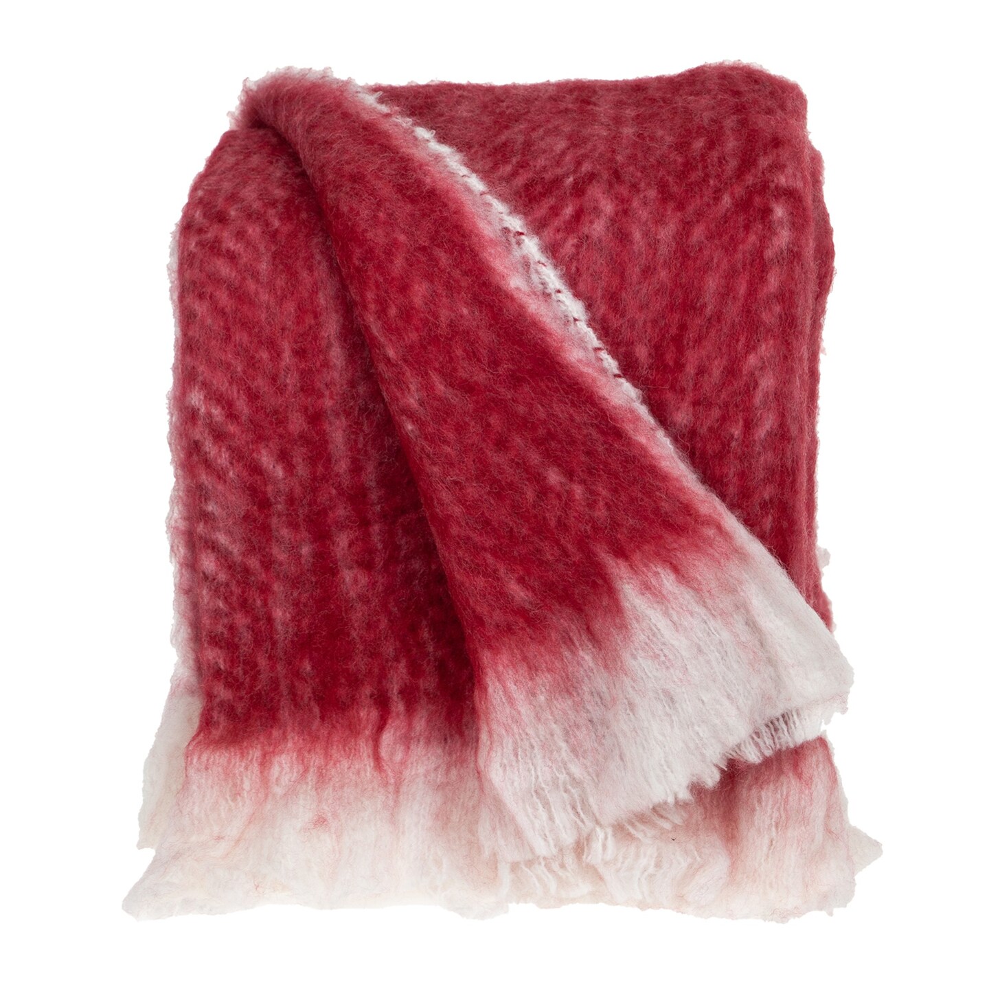 Nassau Collection Rectangular Handloom Throw Blanket - 52” x 67” - Red and White