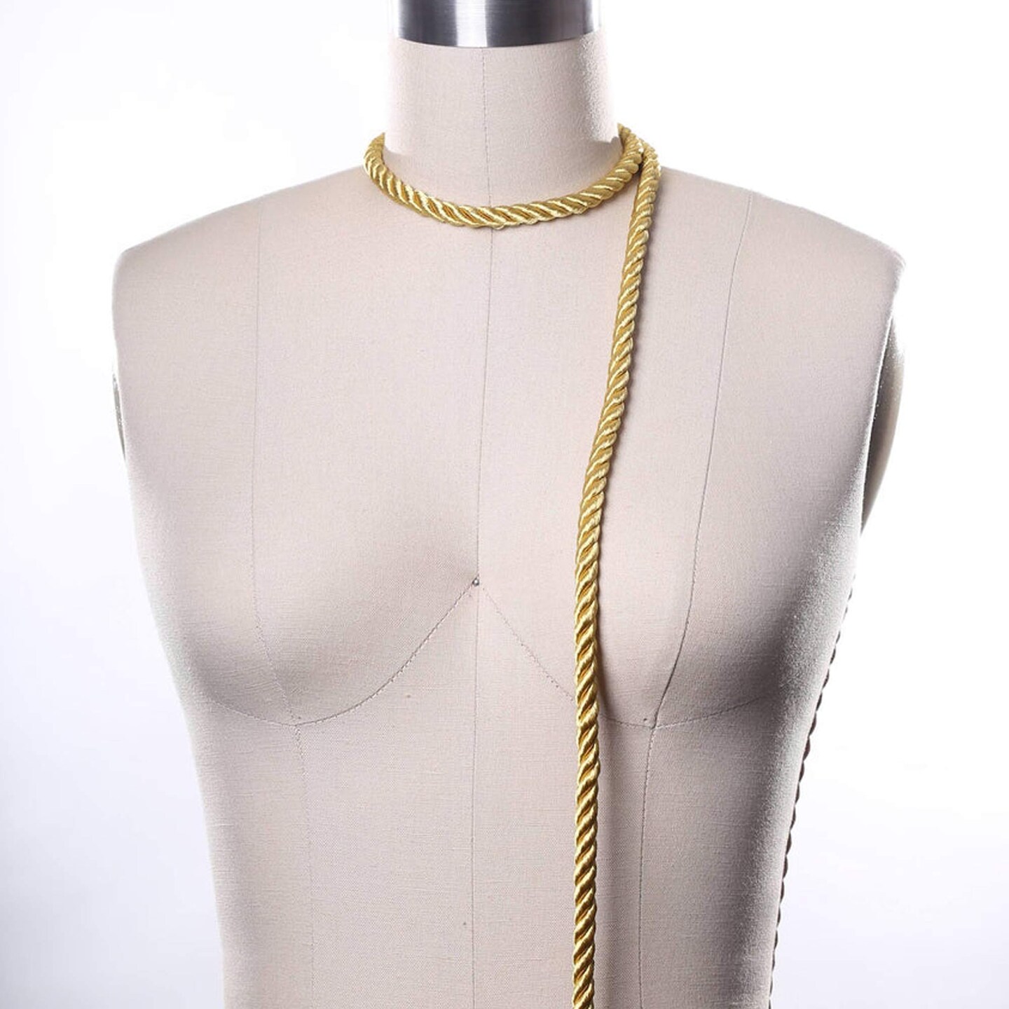 1 Yard 0.27 Inch Gold Silky Spanish Satin Rope Cord Trim for Curtains Pillows and Decor