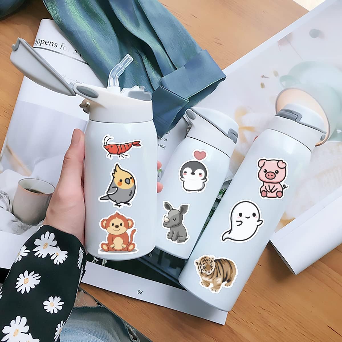 103 PCS Animal Stickers, Cute Animal Stickers
