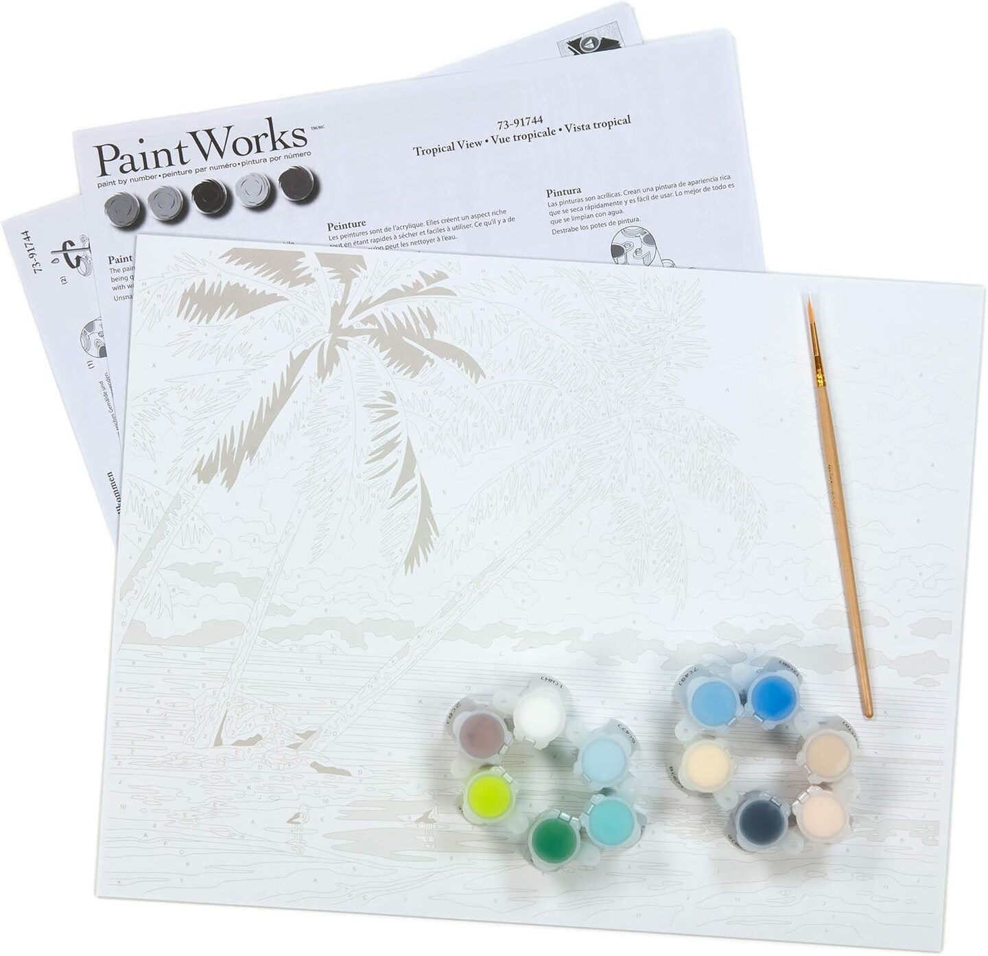 Dimensions 73-91744 Tropical View Paint by Numbers Kit, 14'' x 11'