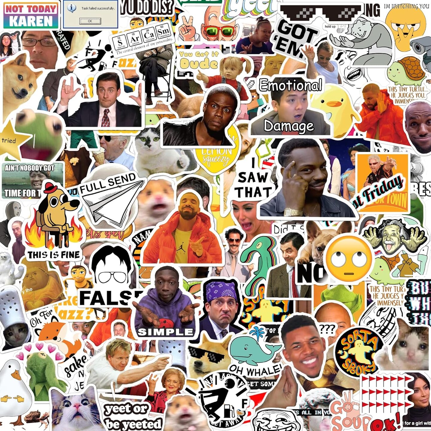 306pcs Funny Meme Vinyl Stickers Pack, Large Bulk Sticker for Laptop