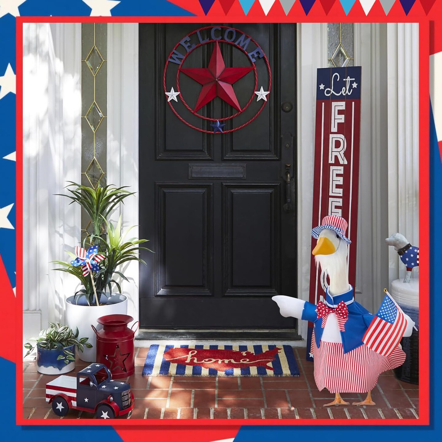 Patriotic Porch Goose Outfits for 23 Inch Lawn Statue