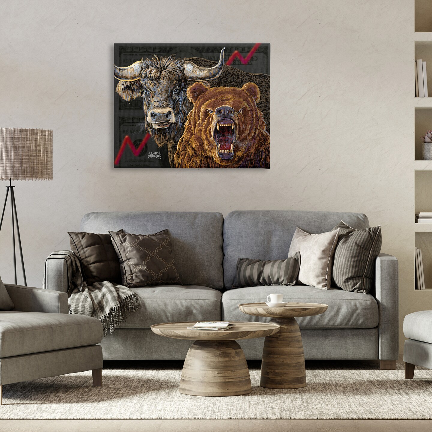 Stupell Industries Bull & Bear Finance Canvas By Joseph Burgess