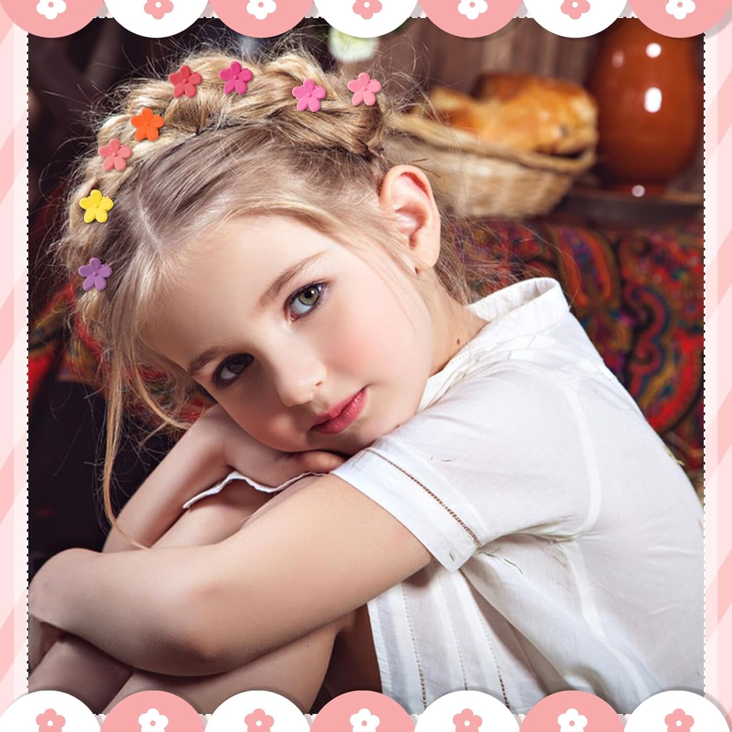 28 Color Mini Flower and Butterfly Small Claw Clips With Organizer Box Hair Accessories