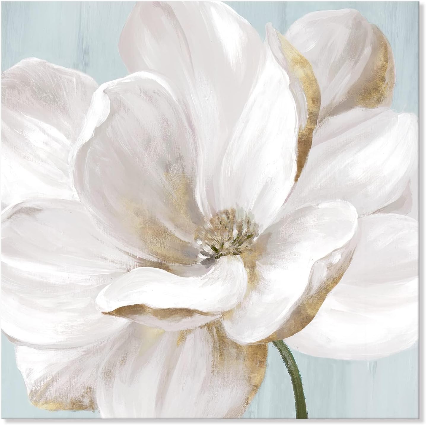 ARTS White Magnolia Wall Art Flower Artwork Floral Canvas (24"x24")
