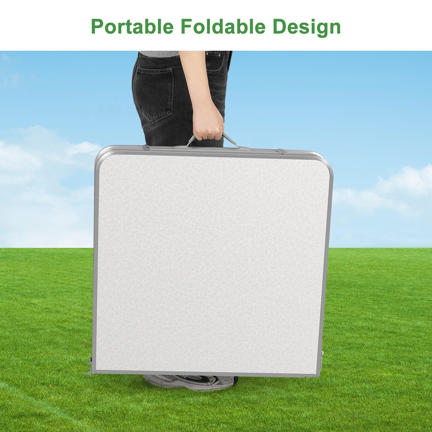 Portable Folding Table - 47&#x22; x 23.6&#x22; Expandable Desk for Outdoor Activities