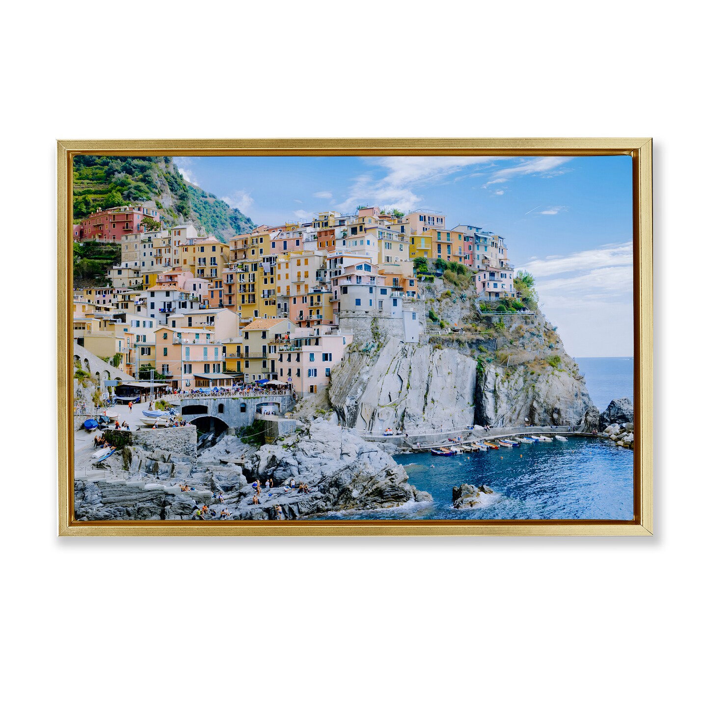 Stupell Industries Seaside Village View Floating Frame By LSR Creative ...