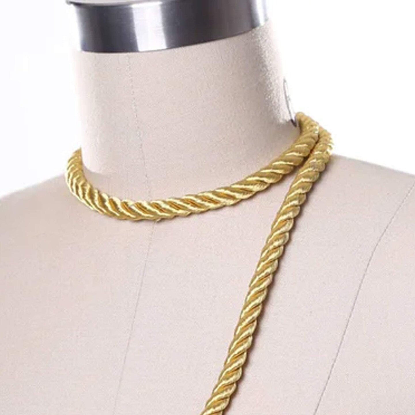 1 Yard 0.27 Inch Gold Silky Spanish Satin Rope Cord Trim for Curtains Pillows and Decor