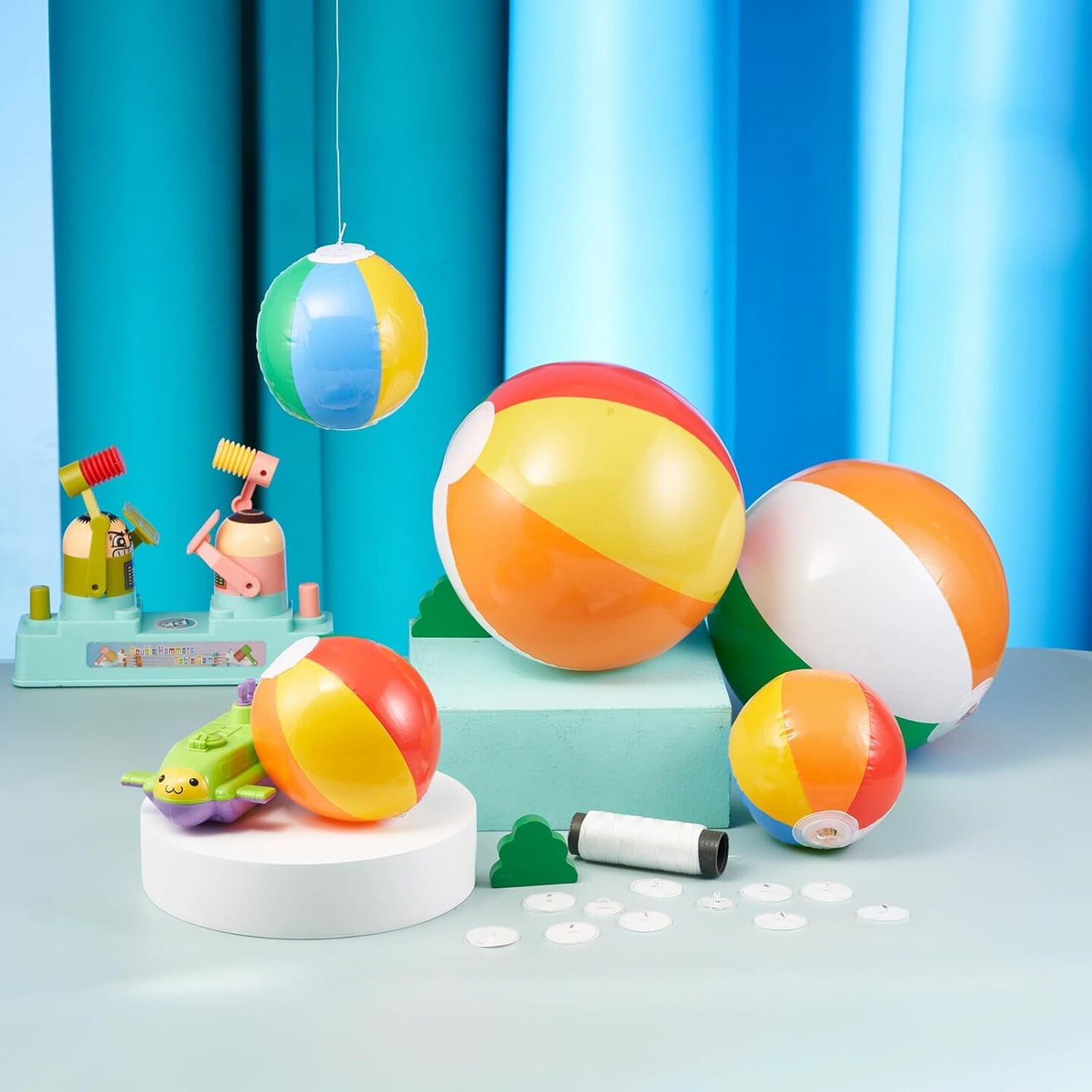 36 Pcs Inflatable Beach Balls Decorations - (5in, 12in, 16in)