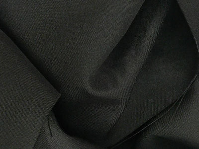1 Yard Solid Black Polyester Poplin Smooth Fabric 58/59" Wide