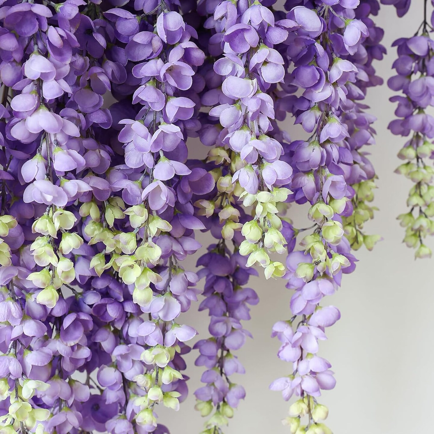 6Pcs Purple Wisteria Hanging Flowers 48&#x22; Silk Wisteria Artificial Flowers