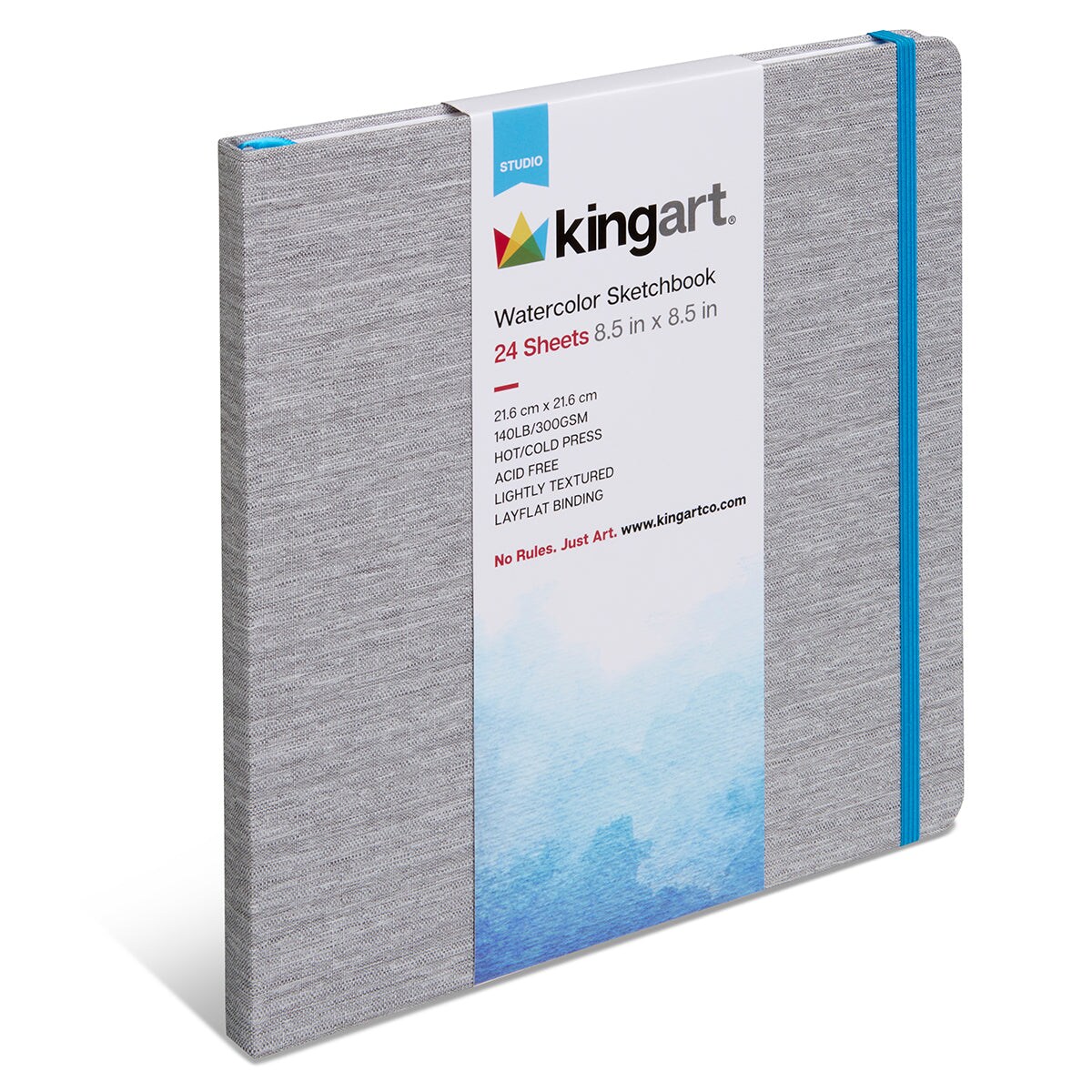 KINGART&#xAE; Watercolor Paper Sketchbook 8.5x8.5 24 Pages