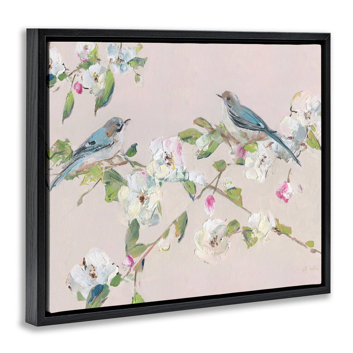 Stupell Industries Spring Apple Blossoms & Birds Floating Frame By Sally Swatland